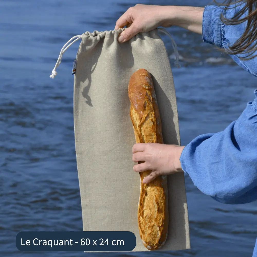 Sac à pain en lin biologique le craquant