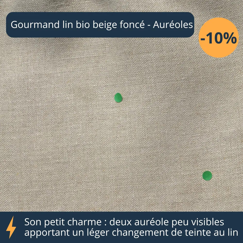 Recalé zoom sur le gourmand lin bio avec 2 auréoles
