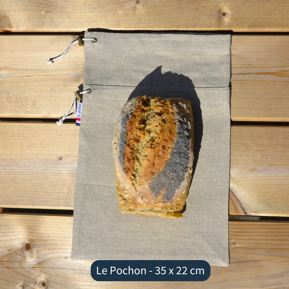 Le pochon, sac à pain en lin biologique