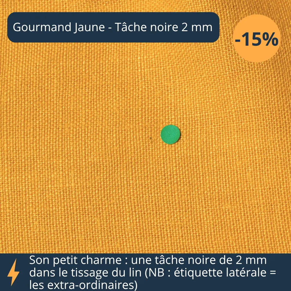 Gourmand jaune recalé avec tâche de 2 mm, zoom