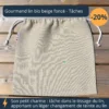 Gourmand beige foncé lin bio avec tâches, recalé