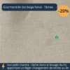 Gourmand beige foncé lin bio avec tâches, recalé, zoom