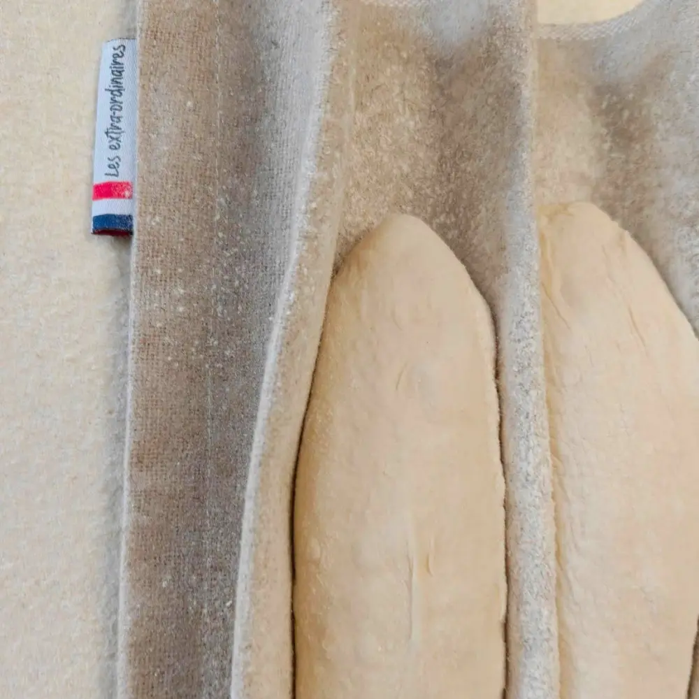 Toile à baguettes, vue zoomée avec baguettes