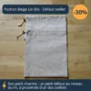 pochon-beige-lin-bio-recale-defaut-oeillet Pochon beige lin bio recalé avec un petit défaut au niveau du lin proche de l'œillet du bas